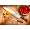 Santoku mes SAVEUR 18 cm, messing klinknagels, bruin, Lion Sabatier