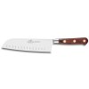 Santoku mes SAVEUR 18 cm, messing klinknagels, bruin, Lion Sabatier
