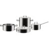 Pannenset CONVIVIO, 4-delig stuks, met deksels, roestvrij staal, Alessi