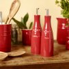 Olie- en azijnflesje 250 ml, 2-delig stuks, rood, keramiek, Staub