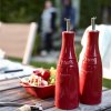 Olie- en azijnflesje 250 ml, 2-delig stuks, rood, keramiek, Staub