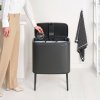 Touch prullenbak BO TOUCH BIN 3 x 11 l, confident grey, staal, Brabantia