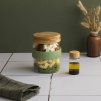 Lunchfles (set) PKV-031, 2-delig, glas / bamboe, Pebby