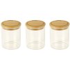 Vershoudpot PKV-014 180 ml, set van 3 stuks, glas / bamboe, Pebbly