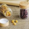 Voorraadpot PKV-030 75 ml, set van 3 stuks, glas / bamboe, Pebbly