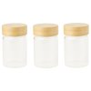 Voorraadpot PKV-030 75 ml, set van 3 stuks, glas / bamboe, Pebbly