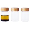Voorraadpot PKV-030 75 ml, set van 3 stuks, glas / bamboe, Pebbly