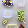 Vershoudbakje (set) PKV-5SRB 850 ml, set van 5 stuks, glas / kunststof, Pebbly