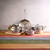 Lage braadpan CON CUORE 24 cm, zilver, koper, Ruffoni