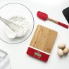 Digitale keukenweegschaal PEB-BRN 23 cm, rood, bamboe, Pebbly