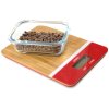 Digitale keukenweegschaal PEB-BRN 23 cm, rood, bamboe, Pebbly