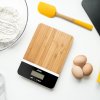 Digitale keukenweegschaal PEB-BRN 23 cm, zwart, bamboe, Pebbly