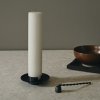 Stompkaarshouder BLOCK 11 cm, zwart, messing, stevig LIVING