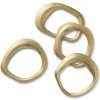 Servetring FLOW 7 cm, set van 4 stuks, messing, stevig LIVING