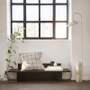 Vloerlamp ARUM 136 cm, kasjmier, travertijn / aluminum, stevig LIVING