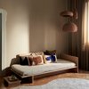 Kussentje LAY 60 x 40 cm, blauw, katoen / wol, stevig LIVING