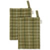 Pannenlap ITO 24 cm, set van 2 stuks, groen, katoen, stevig LIVING