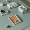 Opbergbak MIST 10 x 7,5 cm, wit / groen, hars, stevig LIVING