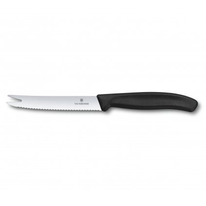 Нож за сирена и колбаси 11 см, черен, Victorinox