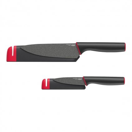 Комплект ножове SLICE&SHARPEN, 2 бр. + 2 калъфи с точила, Joseph Joseph