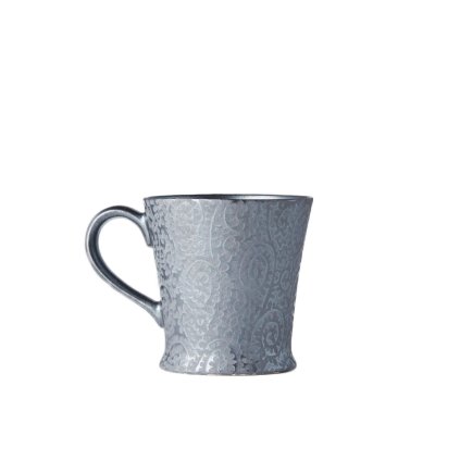 Чаша BLACK SCROLL 200 ml, сребърен, керамика, MIJ