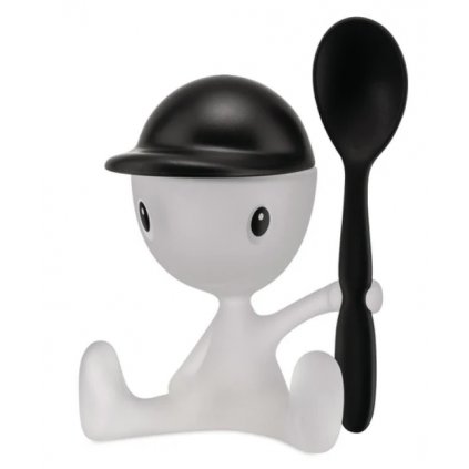 Чаша за яйца CICO, с лъжица, черно/бяло, Alessi