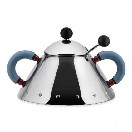 Купа за захар 9097, с лъжица, сребристо / синьо, Alessi,