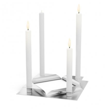 Свещник за вечеря SQUARE CANDLE, комплект 4 бр., неръждаема стомана, Höfats