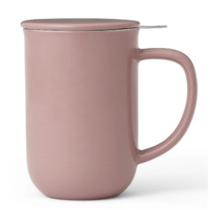 Чаша за чай с инфузер MINIMA 500 мл, с капак, розова, порцелан, Viva Scandinavia