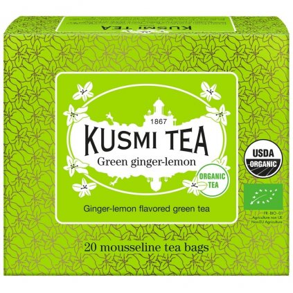 Зелен чай с джинджифил и лимон, 20 муселинови пакетчета, Kusmi Tea