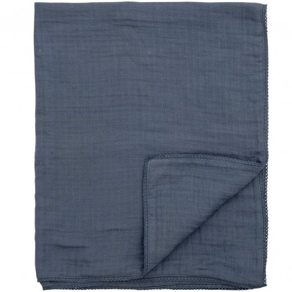 Детско одеяло MUSLIN 100 x 80 cм, синьо, Bloomingville