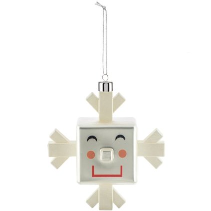 Коледен орнамент SNOW FLAKE, бял, Alessi