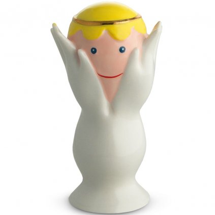 Коледна фигурка ANGELO MIRACOLO, 9 см, бял, порцелан, Alessi