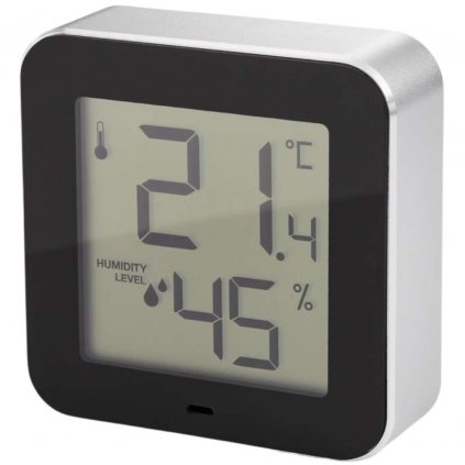 Дигитален термометър и хигрометър SIMPLE 7 см, сребрист, Philippi 