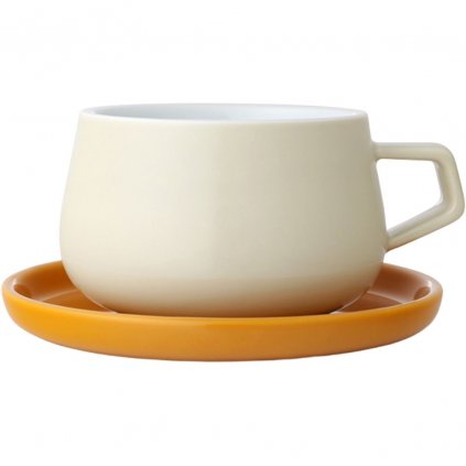 Чаша за чай с чинийка ELLA CLASSIC, 250 мл, жълта, Viva Scandinavia