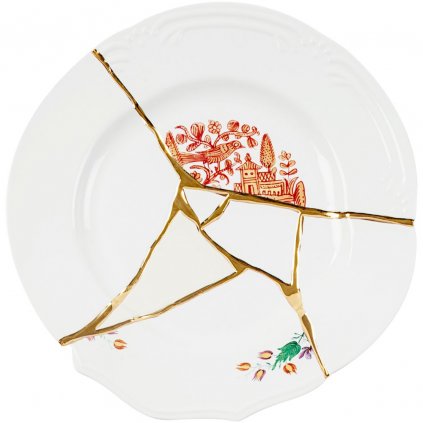 Трапезна чиния KINTSUGI 1 27,5 см, бяла, Seletti