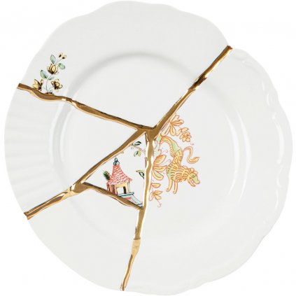 Чиния за десерт KINTSUGI 2 21 см, бяла, Seletti