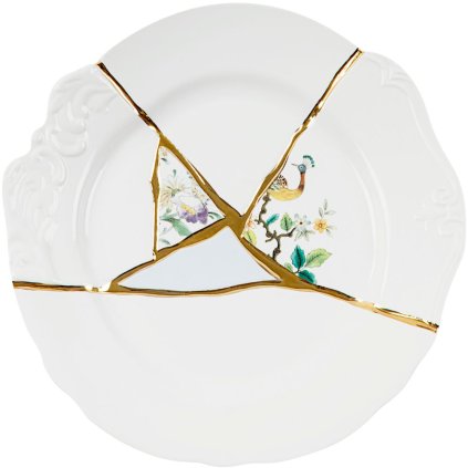 Чиния за вечеря KINTSUGI 2 27,5 cм, бяла, Seletti