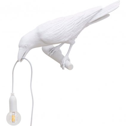 Стенна лампа BIRD LOOKING LEFT 33 см, бяла, Seletti