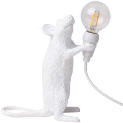 Настолна лампа MOUSE STANDING 14,5 cм, с USB букса, бяла, Seletti