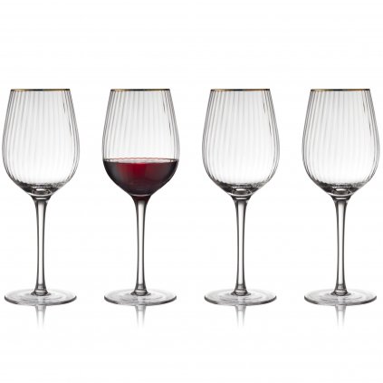 Чаша за червено вино PALERMO GOLD, комплект 4 бр., 300 мл, Lyngby Glas