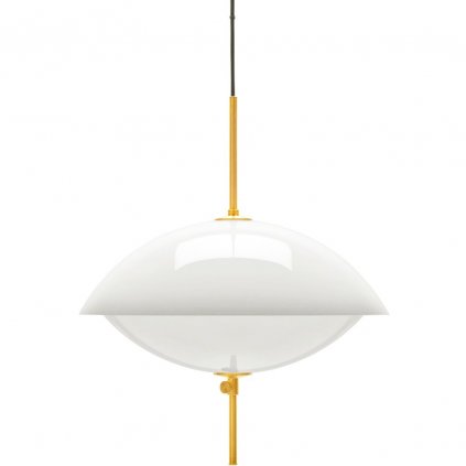 Висяща лампа CLAM 44 см, бяла/месинг, Fritz Hansen