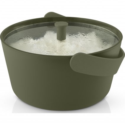 Съд за приготвяне на ориз на пара в микровълнова фурна GREEN TOOL 1,7 л, зелен, стъкло/пластмаса, Eva Solo