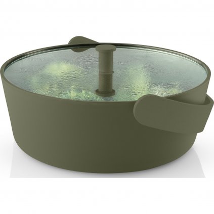 Съд за готвене на пара в микровълнова печка GREEN TOOL 2 л, зелен, стъкло/пластмаса, Eva Solo