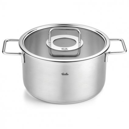 Дълбока тенджера PURE 20 см, сребриста, неръждаема стомана, Fissler