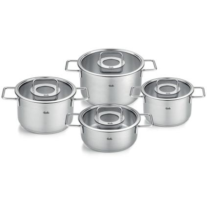 Комплект тенджери PURE, 4 бр., сребрист, неръждаема стомана, Fissler
