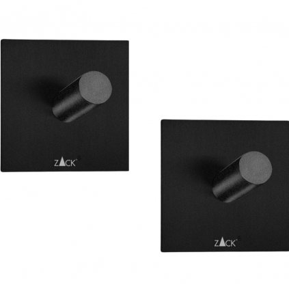 Закачалка за кърпи DUPLO 4 cм, комплект 2 бр., черна, неръждаема стомана, Zack