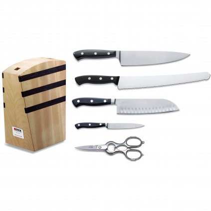 Кухненски ножове с магнитен блок PREMIER PLUS, комплект 5 бр., неръждаема стомана, F.DICK