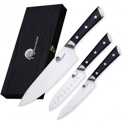 Комплект ножове EASY, комплект от 3 бр., с точило, Dellinger