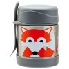 Детски буркан за обяд FOX, 330 мл, сив, 3 Sprouts